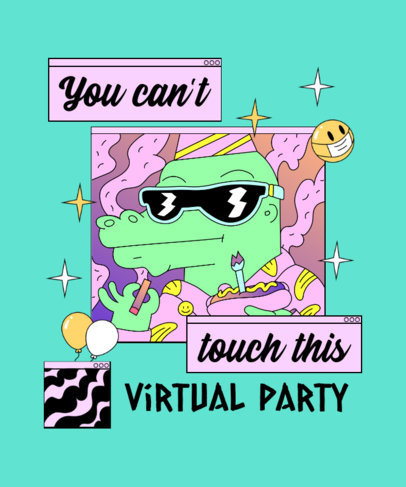 Illustrated T-Shirt Design Maker for a Cool Virtual Party 2529h