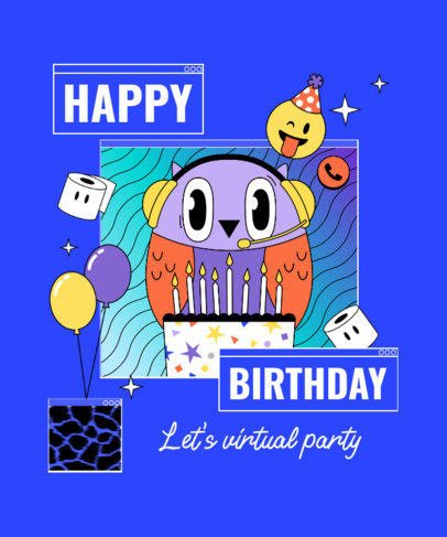 T-Shirt Design Template to Celebrate a Birthday During Quarantine