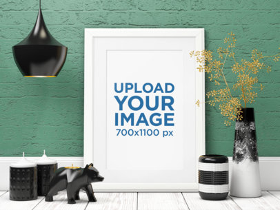 Mockup Featuring an Art Print Surrounded by Elegant Decorative Items 3969-el1