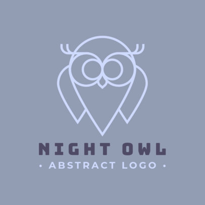 Simple Logo Template Featuring an Owl Outline 