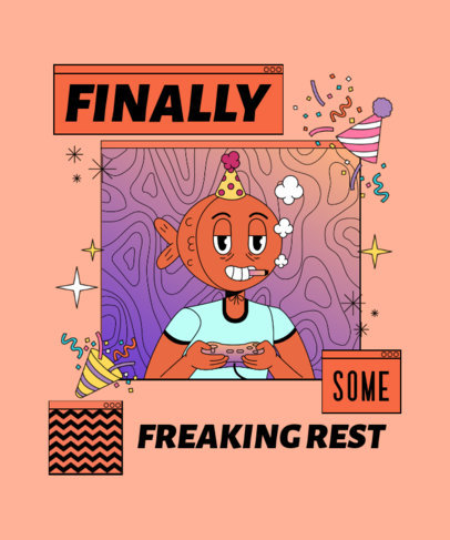 Birthday T-Shirt Design Creator Featuring a Funny Fish Character