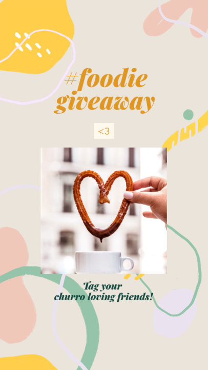 Foodie Instagram Story Maker Featuring a Photo of a Churro 2525g
