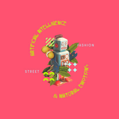 Street Fashion Logo Maker Featuring a Surreal Robot Collage 3257d