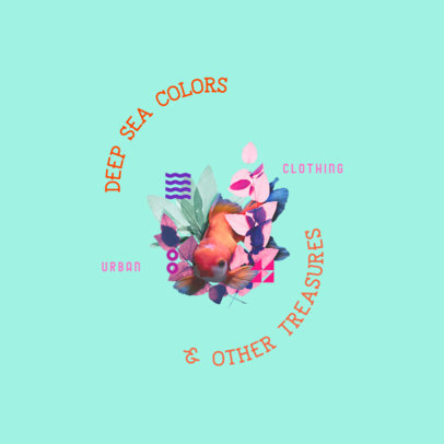 Streetwear Logo Template with Colorful Surreal Collages