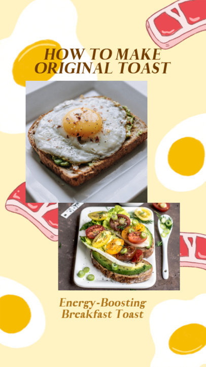 Instagram Story Design Template for a Toast Recipe