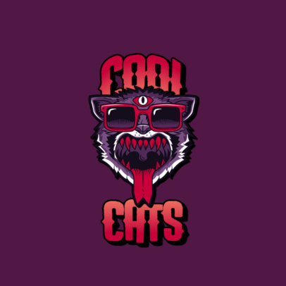 Santa Cruz-Inspired Logo Maker with a Weird Cat Illustration 3266g