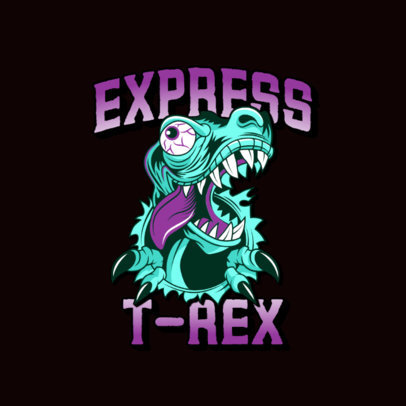 Logo Maker for a Streetwear Clothing Brand with a Funny Dinosaur Clipart