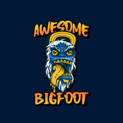 Clothing Brand Logo Maker Featuring a Bigfoot Illustration 3266i