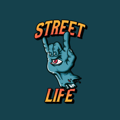 Logo Creator for a Clothing Brand Featuring a Hand with an Eye