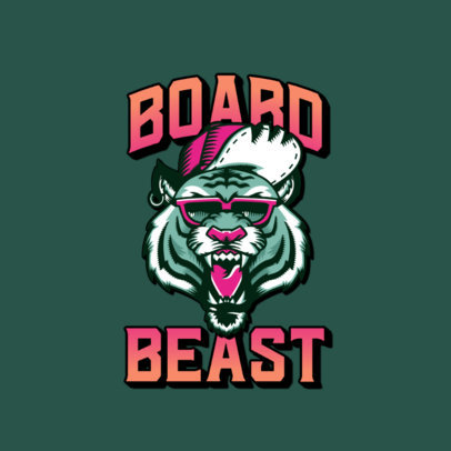 Logo Template Featuring a Cool Tiger with Swag for a Clothing Brand 3266j