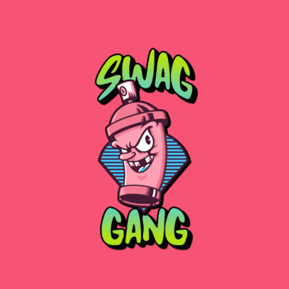Logo Maker for a Streetwear Brand with a Cartoonish Graffiti Can Character