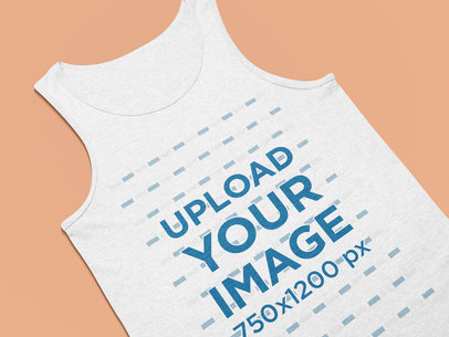 Mockup of a Heathered Tank Top for Men Placed on a Minimalistic Setting 25635
