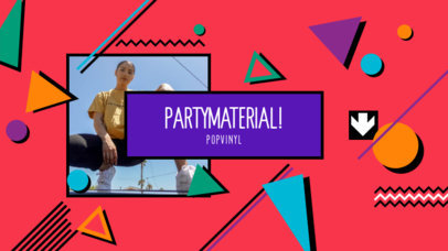 YouTube Banner Creator with an 80's Style Featuring Colorful Shapes 