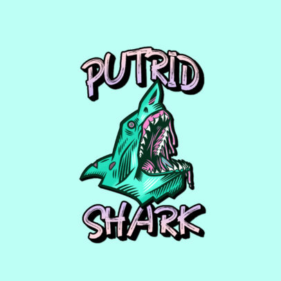 Clothing Logo Maker with the Graphic of a Zombie Shark Head