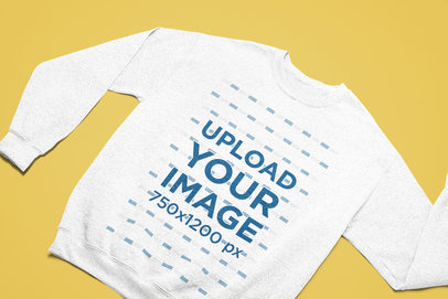 Round Neck Sweatshirt Mockup Placed Facing Front on a Solid Surface 25567