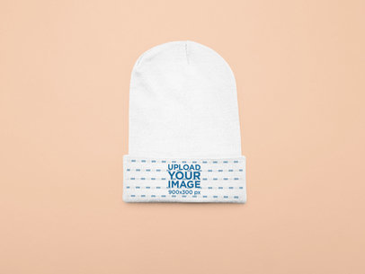 Mockup of a Basic Beanie on a Plain Surface