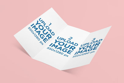 Mockup of Trifold Brochure Featuring a Customizable Background 4180-el1