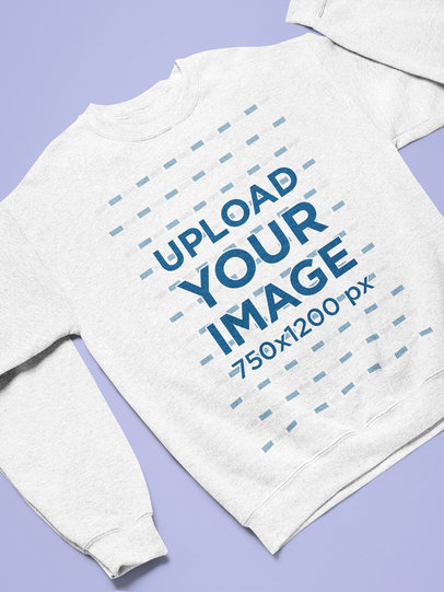 Mockup of a Heathered Round Neck Sweatshirt on a Flat Surface