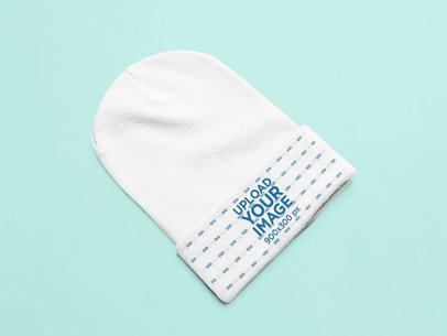 Mockup of a Beanie Featuring a Minimalist Setting 