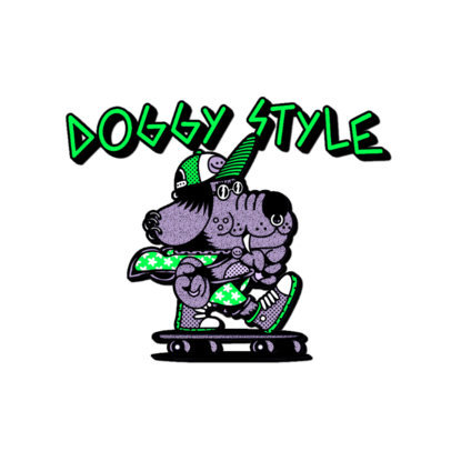 Clothing Logo Maker with a Skater Dog Cartoon Graphic
