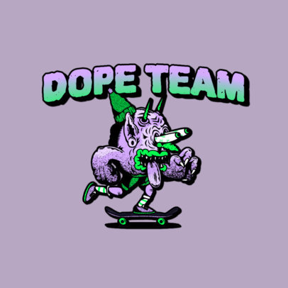 Edgy Logo Maker with the Graphic of a Skating Monster