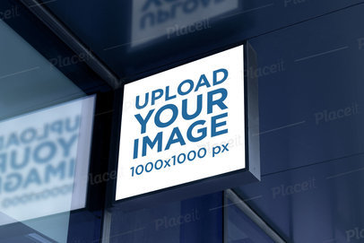 Mockup of a Luminous Square Sign