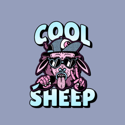 Streetwear Logo Maker with a Hip Hop Sheep Cartoon Character 3266z