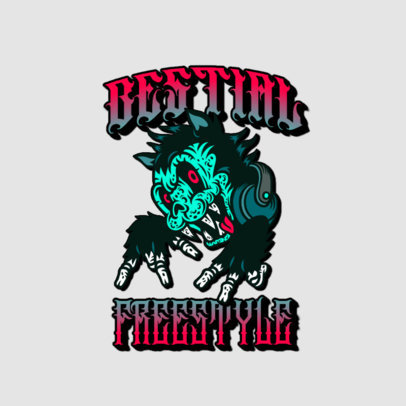 Logo Creator Inspired on Santa Cruz Featuring a Beast with Headphones 3266u