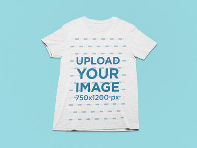 Mockup of a Round Neck Heathered Tee on a Solid Surface