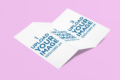 Mockup of a Trifold Brochure Lying on a Solid Color Surface 4181-el1