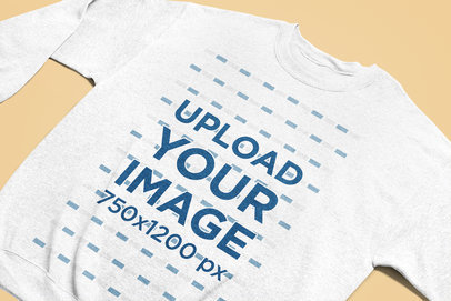 Closeup Mockup of a Round Neck Heathered Sweatshirt