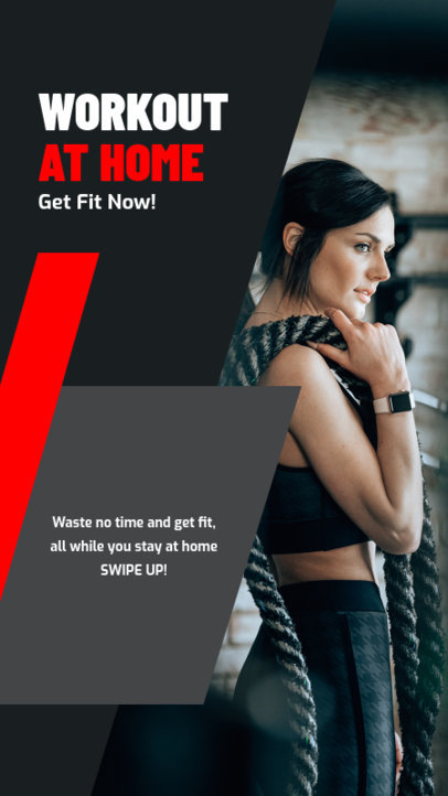 Instagram Story Creator Featuring Intense Home Workout Routines