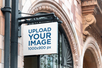 Mockup of an Outdoor Sign Placed on an Antique Building 4113-el1