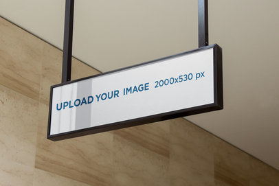 Mockup of a Modern Sign Placed Indoor