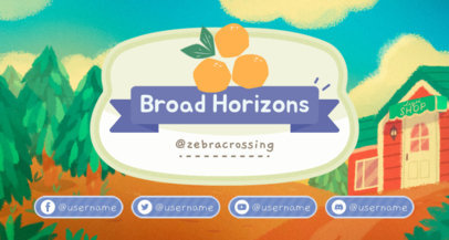 Twitch Banner Maker Featuring Animal Crossing-Inspired Background Illustrations 2542