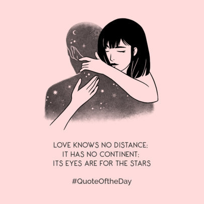 Illustrated Facebook Post Template with Positive Quotes