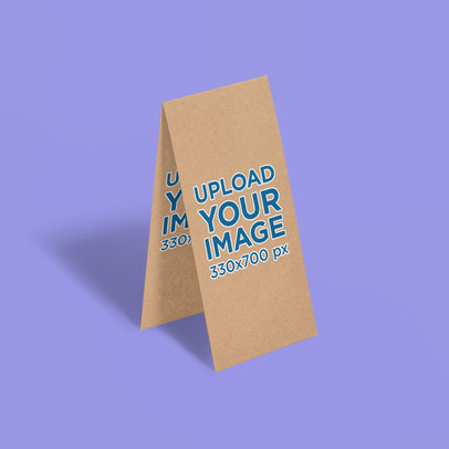 Mockup of a Bifold Brochure in a Plain Setting