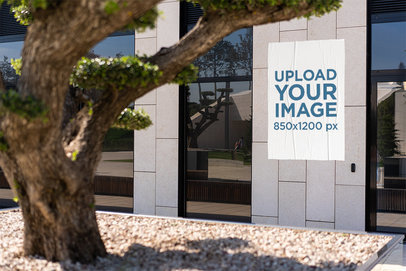 Poster Mockup Featuring a Tree