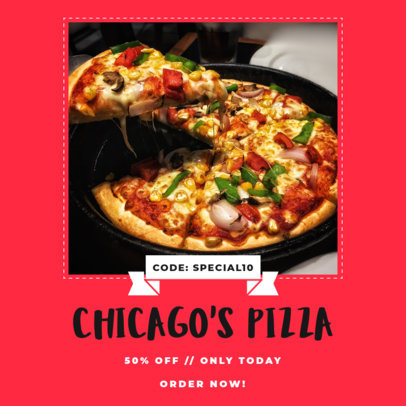 Promo Ad Instagram Post Maker for a Pizza Place