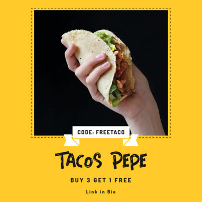 Instagram Post Maker to Announce a Promo in a Taco Place