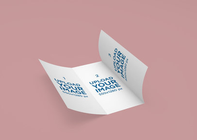 Mockup of a Trifold Brochure on a Customizable Surface