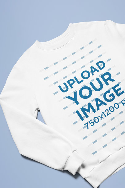 Closeup Mockup Featuring a Crewneck Sweatshirt and a Customizable Background 