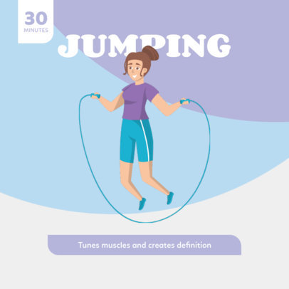 Instagram Post Maker Featuring Illustrations of People Home Training