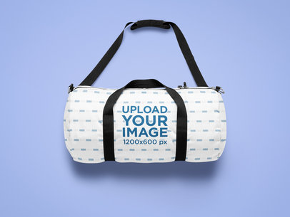Mockup of a Sublimated Duffle Bag Laid on a Solid Customizable Surface 25524