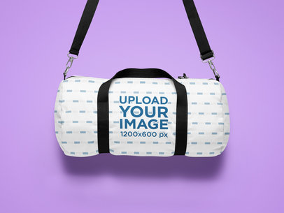 Sublimated Duffle Bag Mockup Featuring a Minimalist Setting 25741