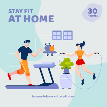 Instagram Post Template to Promote Home Workout