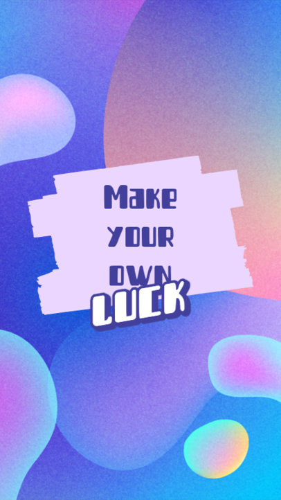 iPhone Wallpaper Design Template Featuring a Lucky Quote 