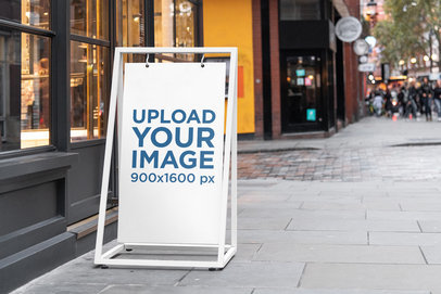 Mockup Featuring an Outdoor Sign on the Street