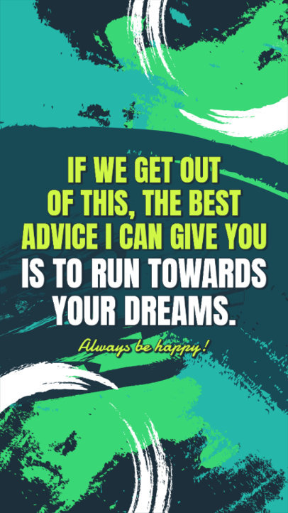 Instagram Story Template Featuring a Dream-Chasing Quote 2537e