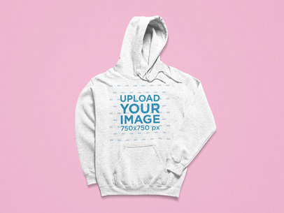 Mockup of a Heathered Pullover Hoodie Placed on a Colorful Background
